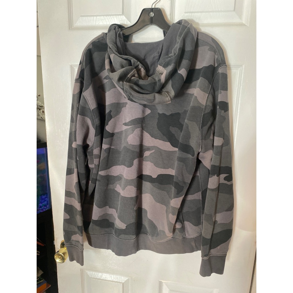 Nike Mens Sportswear Club Fleece Camo Full Zip Hoodie Grey Charcoal Large - Picture 3 of 4